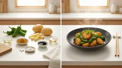 ピーマンとじゃがいものスパイシー醤油炒め—カレー粉＋醤油で味がすぐ決まる副菜